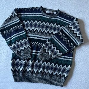 Vintage 90s Michael Gerald Abstract Knit Sweater Size XL
